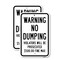 Signmission Warning No Dumping Violators Will Be Prosecuted $5 2, 18'' X 24'' 2 Signs, Heavy Gauge Aluminum, 2PK A-1824-2PACK-25023 - alternate 1