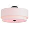 Vaxcel Burnaby 20.5-in W Black Semi Flush Mount Ceiling Light White Linen Drum Shade C0258 - alternate 1