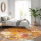 Homeroots 8' Orange Peach And Salmon Round Floral Washable Indoor Outdoor Area Rug 611206 - alternate 9