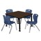 Regency Square Kee Mobile Adjustable Classroom Table W/ 4 Andy Chairs, 30 in W, 30 in L, Neo Walnut TB3030NWAPCBK45NV - alternate 1