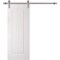 Sartodoors Barn Door 18 x 80 inches, BASIC 9111 White, 6.6FT Silver Rail Track Heavy Hardware Set, Solid Pan BASIC9111BD-S-SKIN-18 - alternate 1