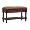 Homeroots 35in Brown Genuine Leather and Solid Wood Upholstered Storage Bench With Shelves 723440 - alternate 7