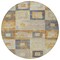 Homeroots 8' Linen Blue And Copper Round Geometric Washable Indoor Outdoor Area Rug 605045 - alternate 4