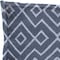 Homeroots 13" X 21" Blue And Gray Diamond Linen Throw Pillow Cover with Embroidery 608180 - alternate 4