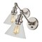 Jonathan Y Cowie 8" Iron/Glass Adjustable LED Wall Sconce, Nickel, 2PK JYL7575B-SET2 - alternate 1