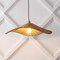Jonathan Y Miko 24.5" Modern Coastal Organic Curve Rattan LED Pendant, Natrual Brown/Brass Gold JYL1606A - alternate 7