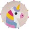 Homeroots 32" Pink And Yellow Cotton Unicorns Round Youthful Bath Rug 635393 - alternate 5