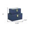Homeroots 10" Navy Blue Solid Wood Box 489366 - alternate 4