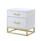 Homeroots 20" Gold And White End Table With Two Drawers 544087 - alternate 1