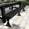 Flash Furniture HERCULES 8FT x 12in Black Wash Antique Solid Pine Farmhouse Folding Bench w/Foldable Locking X-Legs XA-B-96X12-L-XLEGS-BW-GG - alternate 6