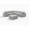 Homeroots Light Gray Linen Blend Modular L Shaped Six Piece Corner Sectional 716922 - alternate 4