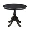 Homeroots 36" Black Rounded Solid Manufactured Wood And Solid Wood Pedestal Base Dining Table 517751 - alternate 1