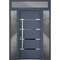 Vdomdoors Steel Door Deux 1105 Gray Graphite 2 Sidelight and Transom Window Stainless Inserts Single Modern P DEUX1105EXD-GRE-W16+36+16xH80+16-RH-O - alternate 3