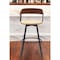 Homeroots 31" Cream and Black Faux Leather with Metal Swivel Bar Height Bar Chair 534456 - alternate 1