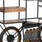 Homeroots Brown and Black Metal And Solid Wood Bar Cart With Wine Storage 490808 - alternate 2
