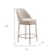 Homeroots 24" Beige and Gold Fabric and Steel Counter Height Swivel Bar Chair 555677 - alternate 5