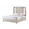 Homeroots Beige White And Chrome Wood Upholstered Lighted King Bed Frame 564756 - alternate 5