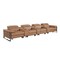 Homeroots 169" Chestnut Top Grain Leather Reclining Metal USB Sofa 720353 - alternate 5