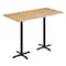 Flash Furniture Bennett 30 in x 60 in Solid Wood Indoor Tabletop in Natural with 22 in x 22 in Bar Height GSF-REC3060-NAT-T2222B-GG - alternate 1