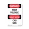Signmission Safety Sign, OSHA Danger, 10" Height, High Voltage Bilingual OS-DS-D-710-VV-1327 - alternate 1
