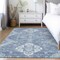 Homeroots 3' X 5' Navy Blue And Denim Blue Medallion Washable Indoor Outdoor Area Rug 589032 - alternate 5
