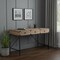 Homeroots 47" Oak Wood Wall Mounted H-Shape Writing Desk With Three Drawers 565429 - alternate 7