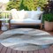 Homeroots 8' Sky Blue Gray And Silver Round Abstract Washable Indoor Outdoor Area Rug 616768 - alternate 5
