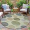 Homeroots 8' Taupe Beige And Ivory Round Geometric Washable Indoor Outdoor Area Rug 630599 - alternate 6