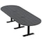 Skutchi Designs 10 Person Conference Table With Power Unit | 10' Racetrack Table | Harmony Series HAR-RAC-48X120-T.BK-WA7949-EBLK - alternate 1