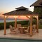 Sunjoy 11 ft. x 11 ft. Black 2-Tier Wooden Frame Hardtop Gazebo with Ceiling Hook A102007390 - alternate 4