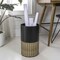 Happimess Asher Modern 4.13-Gallon 2-Tone Faux Wicker/Metal Cylinder Waste Basket, Black/Natural HPM1102C - alternate 5