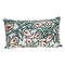 Homeroots 14" X 24" Green and White Cotton Lumbar Throw Pillow with Embroidery 529265 - alternate 3