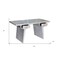 Homeroots 60" Silver Aluminum Writing Desk With Two Drawers 489180 - alternate 2