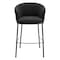 Homeroots 30" Black And Bronze Shearling And Steel Bar Height Bar Chair 555704 - alternate 8