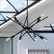 Vaxcel Halsted 8-Light 29.25 in W Black, Satin Brass Gold Mid-Century Modern Sputnik Pendant Fixture P0391R - alternate 5