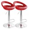 Elama 2 Piece Retro Adjustable Bar Stool in Red with Chrome Base ELM-806-RED - alternate 1