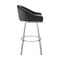 Armen Living Eleanor 30in Swivel Bar Stool in Brushed Stainless Steel with Black Faux Leather LCELBABSBLK30 - alternate 5