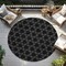 Homeroots 8' Black And White Round Geometric Washable Indoor Outdoor Area Rug 613544 - alternate 4