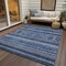 Homeroots 10' X 14' Navy Blue And Denim Blue Southwestern Washable Indoor Outdoor Area Rug 582835 - alternate 4