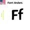 Aacc Self-Adhesive Vinyl Letter: F, Scale: 7 in. Color: Black Font: Anders by, 4PK AACC-Anders-UF-Black-I7x4 - alternate 1