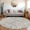 Homeroots 8' Gray And Ivory Round Animal Print Washable Indoor Outdoor Area Rug 600620 - alternate 4