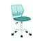 Homeroots Turquoise and White Adjustable Height Swivel Rolling Office Chair 568072 - alternate 7