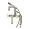 Kingston Brass 7" Center Deck-Mount Clawfoot Tub Faucet with Hand Shower, Brushed Nickel AE6408DX - alternate 1