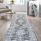 Jonathan Y Bausch Bohemian Distressed Chenille Non-Slip Machine-Washable Dark Gray/Blue 2ft x 8ft Runner Rug WSH201D-28 - alternate 1