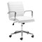 Homeroots White and Silver Adjustable Height Swivel Rolling Conference Office Chair 556764 - alternate 1