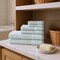 Homeroots Set of Six Sea Green Cotton Honeycomb Waffle Towel Set, 6PK 662349 - alternate 3