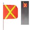 Safetywhips Warning Whip Alloy Whip with Flag, Red Whip, Orange Flag, Yellow Reflective X, Alloy, 84 Length AW07D-Red-X - alternate 1