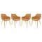 Leisuremod Markley Modern Leather Dining Arm Chair with Gold Metal Legs, Light Brown, 4PK ECG26BR4 - alternate 1