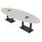 Skutchi Designs Oval Conference Table With Power Unit, 48 in W, 120 in L, Ivory HAR-OVL-48X120-DOU.BK-K458-EBLK - alternate 1