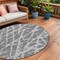 Homeroots 8' Round Charcoal Round Abstract Washable Non Skid Indoor Outdoor Area Rug 559258 - alternate 1